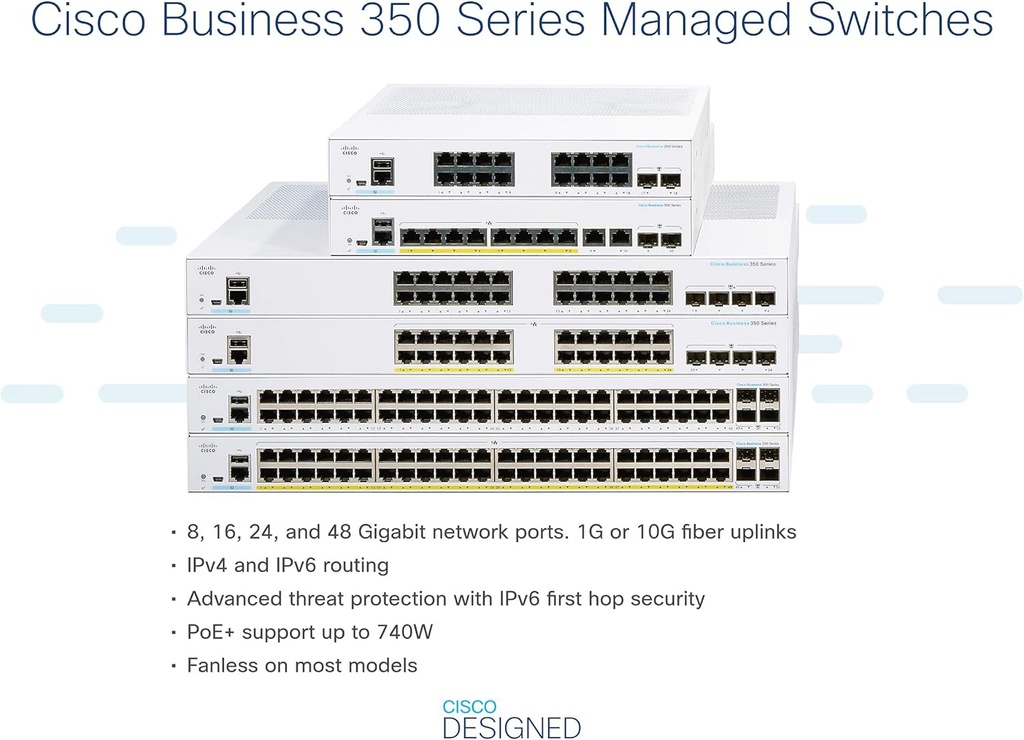 Cisco Business CBS350-24P-4G Managed Switch 24 Port GE PoE