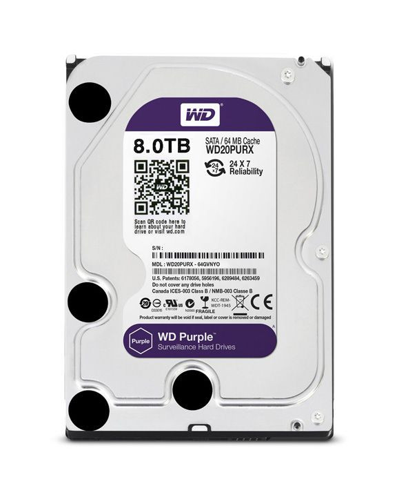 WD Purple 8TB 7200 RPM 3.5&quot; Internal Hard Drive HDD